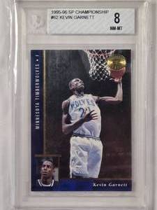 lot 5 image: Kevin Garnett Rookie 1995-96 SP Championship Card #62 - Beckett Graded NM-MT 8