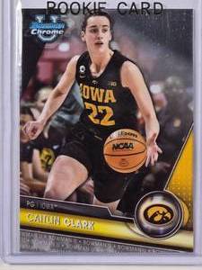 lot 12 image: Caitlin Clark 2023 Bowman Chrome Rookie Card No. 34