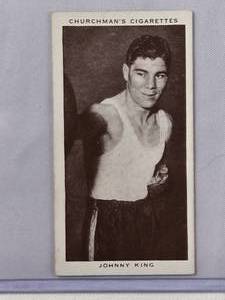 lot 15 image: Johnny King 1938 W.A. & A.C. Churchman Boxing Personalities Card #23 Imperial Tobacco Co.