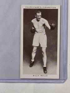lot 16 image: Billy Wells 1938 W.A. & A.C. Churchman Boxing Personalities Card #38 Imperial Tobacco Co.