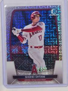 lot 21 image: Shohei Ohtani 2023 Bowman Chrome Mojo Refractor Card #51
