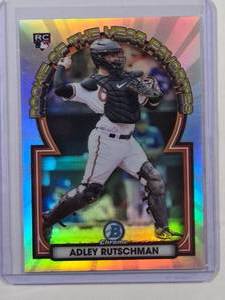lot 25 image: Adley Rutschman 2023 Bowman Chrome Rookie of the Year Favorites Refractor Card #ROYF-4