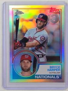 lot 28 image: Bryce Harper 2018 Topps Chrome Refractor #831-25 Nationals 35th Anniversary