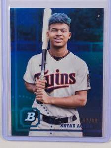 lot 36 image: Bryan Acua 2023 Bowman Chrome Blue Refractor #BHPC-64 Numbered 6299