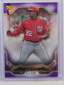 lot 37 image: Juan Soto 2020 Topps Triple Threads Purple #97 Numbered 91299