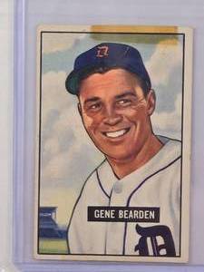 lot 74 image: Gene Bearden 1951 Bowman No. 284 Vintage Baseball Card