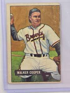 lot 76 image: Walker Cooper 1951 Bowman No. 135 Vintage Baseball Card