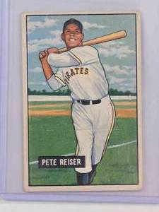 lot 83 image: Pete Reiser 1951 Bowman No. 238 Vintage Baseball Card