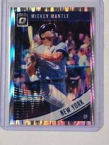 lot 102 image: Mickey Mantle 2018 Panini Donruss Optic Shimmer Prizm No. 165