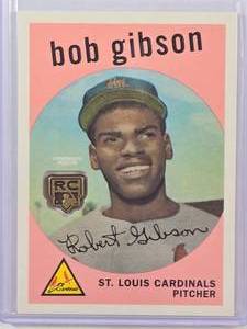 lot 110 image: Bob Gibson 2020 Topps Rookie Card Retrospective RC Logo Medallion No. RCR-BG