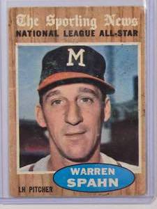lot 125 image: Warren Span 1962 The Sporting News National League All-Star Topps No. 399