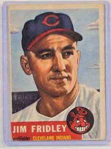lot 152 image: Jim Fridley 1953 Topps 187 Vintage Baseball Card