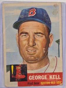 lot 153 image: George Kell 1953 Topps No. 138 - Damaged Back