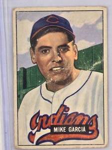 lot 158 image: Mike Garcia 1951 Bowman No. 150 Vintage Baseball Card