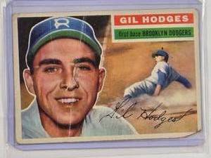 lot 159 image: Gil Hodges 1956 Topps No. 145 Vintage Baseball Card