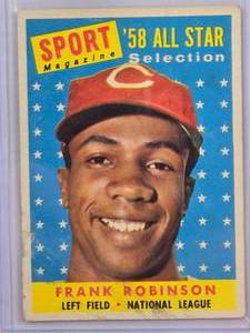 lot 160 image: Frank Robinson 58 All-Star Selection Sport Magazine Topps No. 484