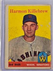 lot 161 image: Harmon Killebrew 1958 Topps No. 288 Vintage Baseball Card