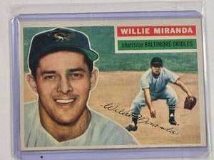 lot 164 image: Willie Miranda 1956 Topps No. 103 Vintage Baseball Card