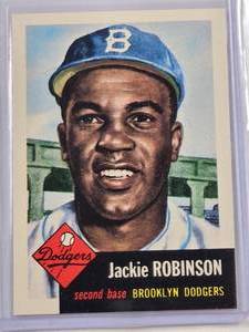 lot 165 image: Jackie Robinson Official Reprint of His Iconic 1953 Topps No. 1 Card