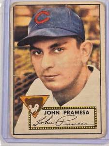 lot 169 image: John Pramesa 1952 Topps No. 105 Vintage Baseball Card