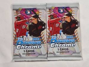 lot 180 image: Lot of 2 Unopened Packs of 2023 Bowman Chrome Baseball