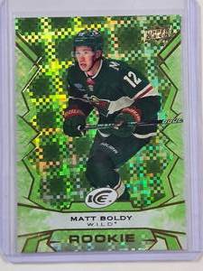 lot 182 image: Matt Boldy Rookie Green Foil 2022-23 Upper Deck Ice Hockey No. 106