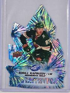 lot 188 image: Kirill Kaprizov Blue Foil Die Cut 2022-23 Upper  Deck Ice Crystals No. IC-16
