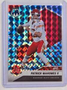 lot 205 image: Patrick Mahomes II 2021 Panini Mosaic Red Blue Prizm No. 221