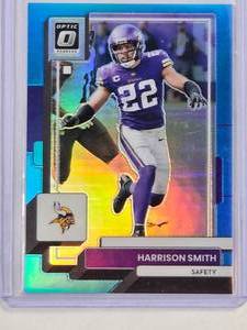 lot 209 image: Harrison Smith 2022 Panini Donruss Optic Blue Prizm No. 131 Numbered 134299