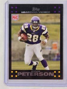 lot 221 image: Adrian Peterson Rookie 2007 Topps No. 301