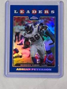 lot 227 image: Adrian Peterson 2008 Topps Chrome Leaders Blue Refractor No. TC125