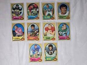 lot 241 image: Lot of 10 Vintage NFL Football Cards from 1970