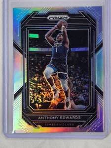 lot 260 image: Anthony Edwards Silver Holo 2022-23 Panini Prizm No. 56