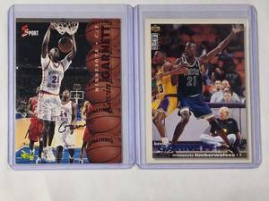 lot 265 image: Lot of 2 Kevin Garnett Rookie Cards 1995 Upper Deck No. 275 & 1995 Classic 5 Sport No. S5