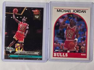 lot 277 image: Lot of 2 Michael Jordan 1989 Hoops No. 200 & 1991-92 Fleer Ultra No. 216