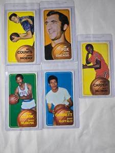 lot 279 image: Lot of 5 Vintage NBA Basketball Cards Topps 1970-71