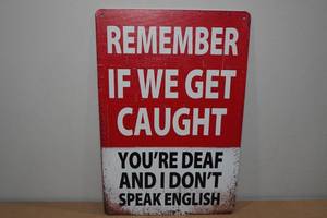 lot 48 image: Novelty Metal Sign