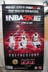 lot 163 image: NBA 2K 16 Advertisement Sign