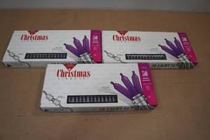 lot 220 image: 3 Purple Christmas Light Sets