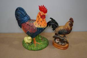 lot 240 image: 2 Rooster Figures