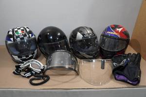 lot 258 image: Motorcycle Helmets and Accessories