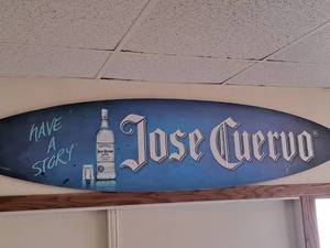 lot 604 image: Jose Cuervo Surf Board Wall Dcor