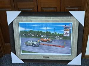 lot 620 image: Print - Minnesota Dragways - Old Friends by Tim Frederick #81599 Signed&Numbered , FramedTriple MatteGlass