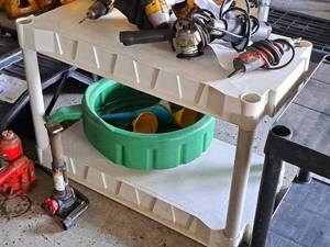 lot 736 image: Plastic Shelving Unit 2-shelf