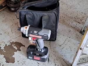 lot 756 image: Craftsman 14 Cordless Cordless Impact Driver with Battery, Case