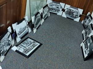 lot 623 image: Lot of (11) Framed Portraits of Classic Cars