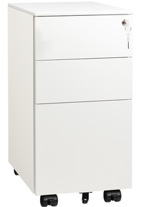 DEVAISE 3 Drawer Vertical File Cabinet, Mobile Filing Cabinet with Slim Width for Home Office