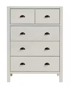 Driftwood White 5-Drawer Wide Chest of Drawers
