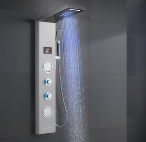 ROVATE Shower Panel Tower System with LED Rainfall Waterfall Shower Head