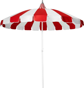 BLACK AND WHITE Patio Pagoda Umbrella, UV Protect Pool Umbrellas with Heavy Duty Pole